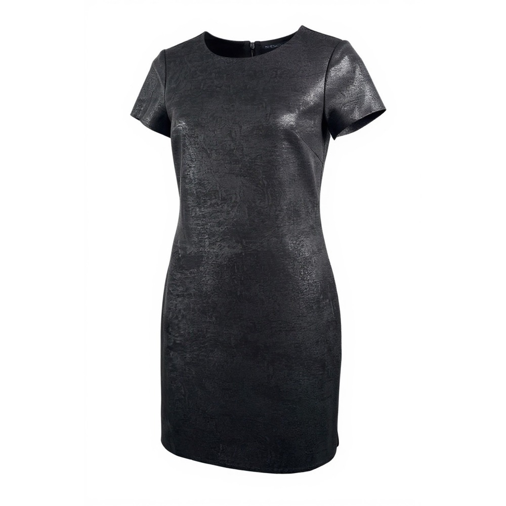Banana Republic Black Metallic‎ Sheen Sheath Dress moto classic 90s Y2K Size 6